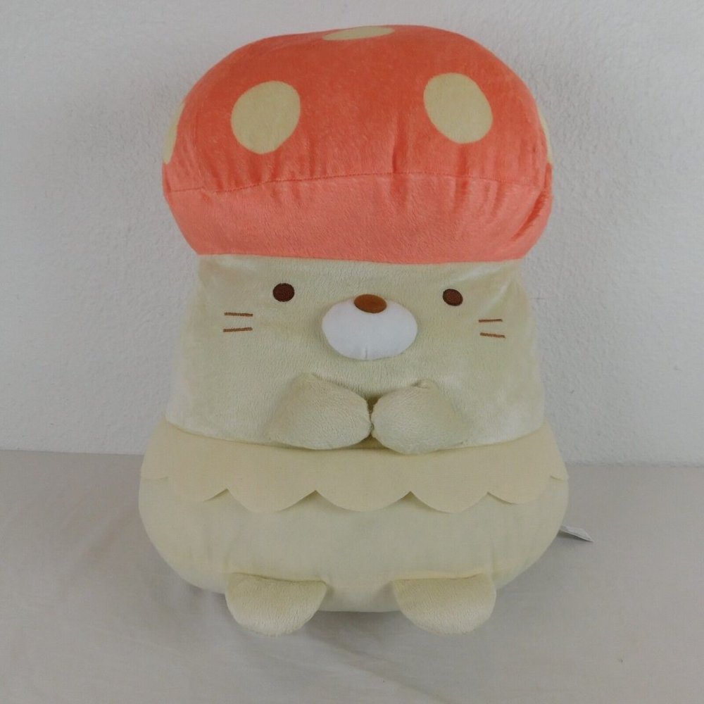 Mushroom Cap Cat Plush San-X Sumikko Gurashi Neko Large 2021 18” Stuffed Animal